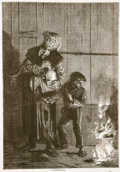 一个石油，1871年4月，插图来自卡塞尔斯法国和德国之间的战争历史，1870年至1871年 作者 法语学校