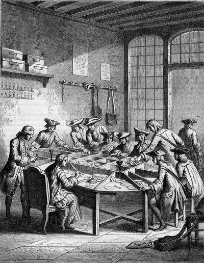 路易十五时期（1715年至1774年）法国的一个邮局。 作者 法语学校