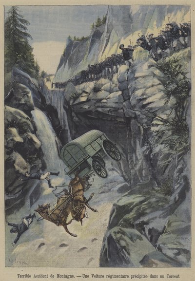 A terrible accident in the mountains (colour litho) 作者 法语学校