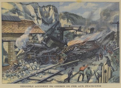 A terrible train crash in the United States (colour litho) 作者 法语学校