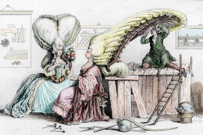 美发学院，Rue de Coiffure，插图选自 Challamel 的《法兰西共和国博物馆史》。 作者 法语学校