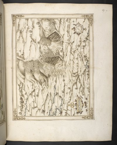 添加 MS 21117 f.7r 法国 Le Monthullin，摘自 François Martilleur 为 Maximilien de Béthune 绘制的 "法国城镇和要塞地图、平面图和视图"。 作者 法语学校