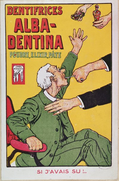 Alba-Dentina牙膏的广告，c.1900 作者 法语学校
