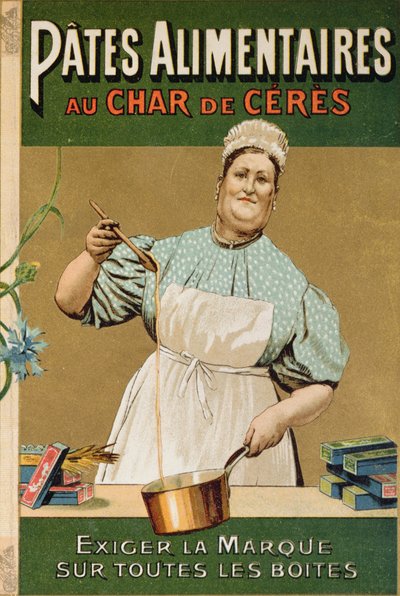 Au Char de Ceres Pasta的广告，c.1900 作者 法语学校