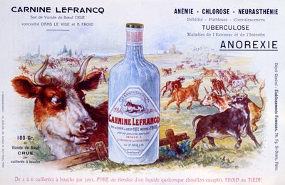Carnine Lefrancq的广告，发表于二十世纪初的医学杂志Chanteclair 作者 法语学校