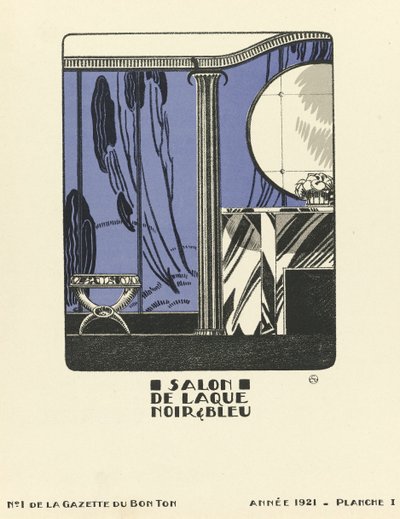 黑白沙龙 "广告，1921 年出版（模板印刷品） 作者 法语学校
