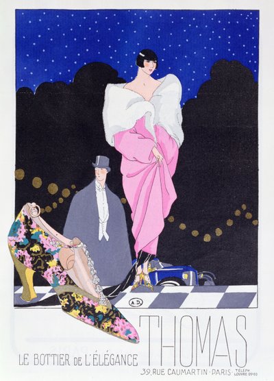 1924年时尚杂志Art-Gout-Beaute为Bootmaker Thomas做广告 作者 法语学校