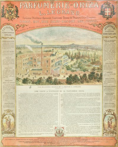 Parfumerie Oriza L. Legrand的广告，c.1884 作者 法语学校