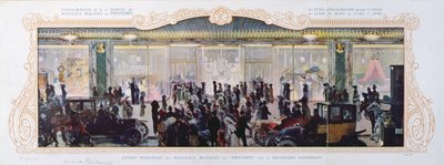 1910年在巴黎百货公司Printemps开设新建筑的广告 作者 法语学校