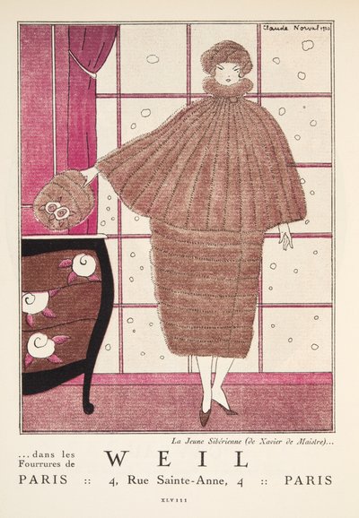 魏尔 "广告，摘自《Gazette de Bon Ton》，1920 年出版（模板印刷）。1920 年（模板印刷） 作者 法语学校
