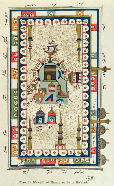Masjid-el-Haram和麦加Kaabah的空中计划 作者 法语学校