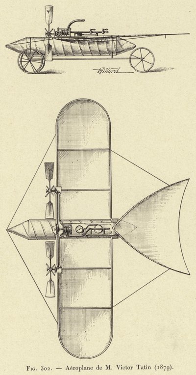 Airplane de M Victor Tatin (1879) （雕刻） 作者 法语学校