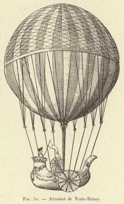 Testu-Brissy的航空站（雕刻）。 作者 法语学校