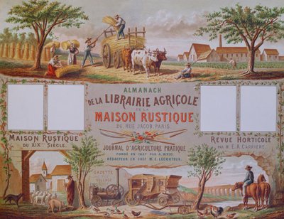 农业书店的年鉴The Rustic House，c.1860（彩色雕刻） 作者 法语学校