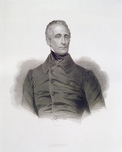 Alphonse de Lamartine，由Pierre Pelee（1801-71）雕刻 作者 法语学校