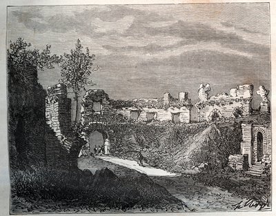 弗雷瑞斯露天剧场--V.A. Malt-Brown的《法国图解：地理、历史、行政统计》中的雕刻。1884 作者 法语学校