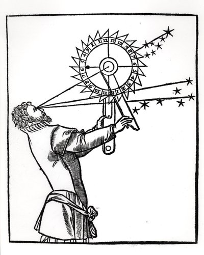 星盘，来自Cosmographia的插图由Petrus Apianus（1495-1552），由Vivant Gualtherot在巴黎出版，1551年Vivant 作者 法语学校