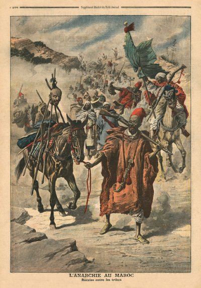 摩洛哥的无政府状态，部落之间的掠夺，“Le Petit Journal”的插图，补充说明，1907年11月24日 作者 French School