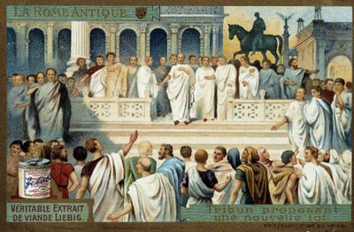 古罗马：提出新法律的护民官 - Liebig Chromolithography, v.1900 作者 法语学校