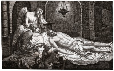 Angels around Jesus. (engraving 作者 法语学校