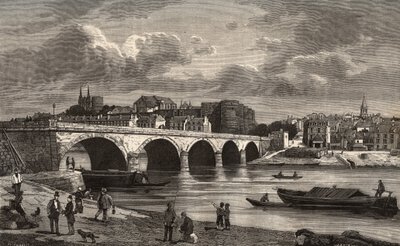 Angers - Maine-et-Loire in the region Pays de la Loire - engraving in “France illustree: geography, history, statistical administration” by V.-A. Malt-Brown. 1884 作者 法语学校