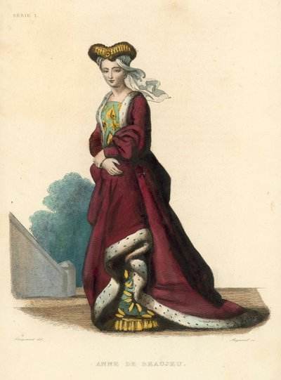Anne de Beaujeu（彩色雕刻） 作者 法语学校