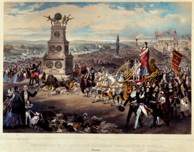 民主和社会共和国周年纪念。共和国凯旋门。雕刻于1848年。巴黎，卡纳瓦莱博物馆 作者 法语学校