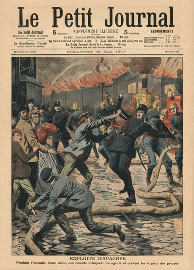 阿帕奇的成就，来自&39;Le Petit Journal&39;的插图，补充说明，1907年5月26日 作者 法语学校