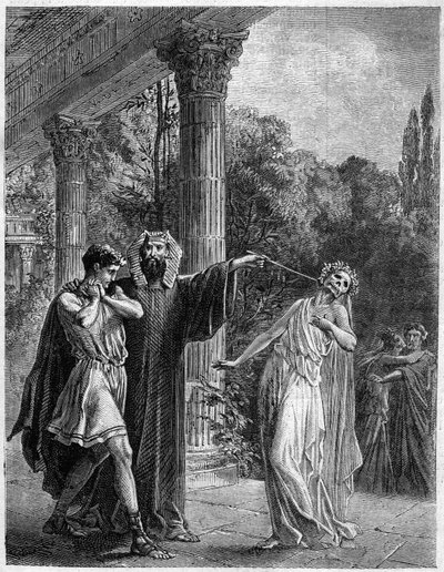 阿波罗纽斯到科林斯。在 "Histoire de la magic du Monde supernaturel et de la Fatalite a travers les temps et les peuples", Furne Jouvet et Cie editeurs (1869). 作者 法语学校
