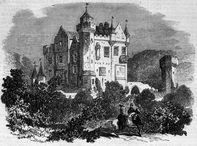 Architecture: exterior view of Abbotsford Castle (1824), where writer Walter Scott lived. Scotland 作者 法语学校