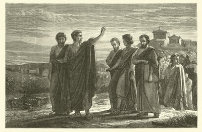 Aristotle exiled from Athens with his disciples (engraving) 作者 法语学校
