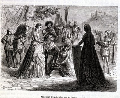 11 世纪女士为骑士配备武器--马丁的《法国史》中 作者 法语学校