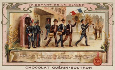 Army cadets leaving to join their regiment after graduating from the academy (chromolitho) 作者 法语学校