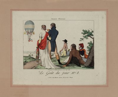 加内林夫人的升天，1802年3月28日（彩色蚀刻画 作者 法语学校