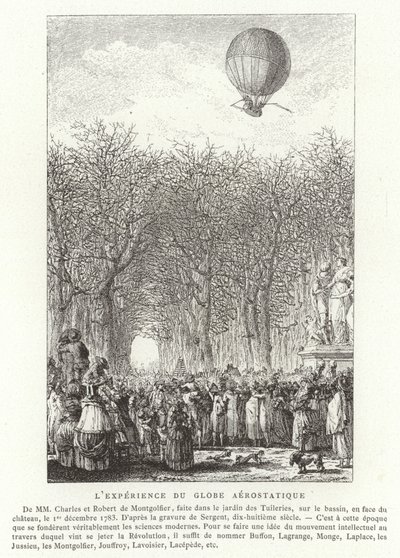 1783年12月1日，巴黎Montgolfier Brothers Aerostatic Globe的上升 作者 法语学校