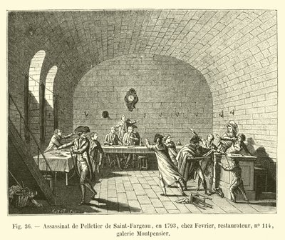 1793年暗杀了Pelletier de Saint-Fargeau，Fevrier，恢复者，第114号，Montpensier画廊 作者 法语学校