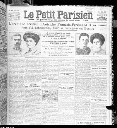 奥地利大公弗朗茨·费迪南德（1863-1914）及其妻子于1914年6月29日被Le Petit Parisien暗杀 作者 法语学校