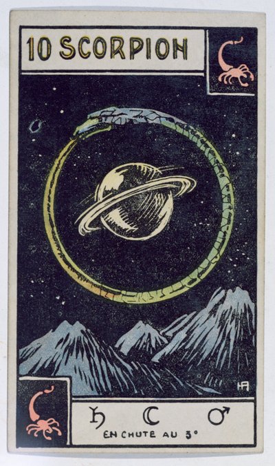 描绘天蝎座的占星术塔罗牌 作者 法语学校