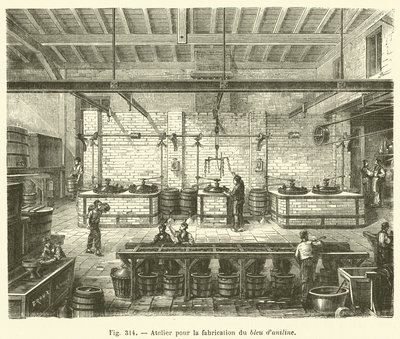 Atelier pour la fabrication du bleu d