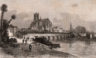 欧塞尔 - 勃艮第-弗朗什-孔特 - 雕刻在V.A. Malt-Brown的 "La France illustree: geographie, histoire, administration statistique "中，1884年。 作者 法语学校