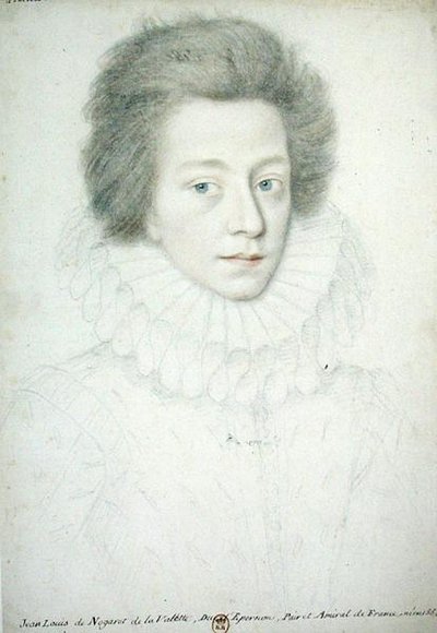 Bernard de Nogaret de La Vallette (1592-1661) Epernon公爵 (纸上铅笔) 作者 法语学校