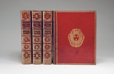 Rene Aubert Vertot撰写的《马耳他骑士史》的装订，巴黎，1726年出版 作者 法语学校