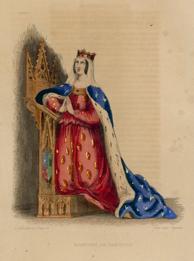 Blanche de Castille (coloured engraving) 作者 法语学校