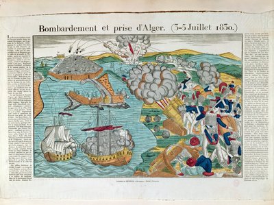 轰炸和围攻阿尔及尔，1830年7月3日，电话：1830-35 作者 French School