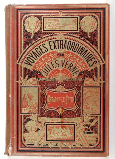 Jules Verne（1828-1905）的Keraban the Inflexible的封面，版本Hetzel，1883 作者 法语学校