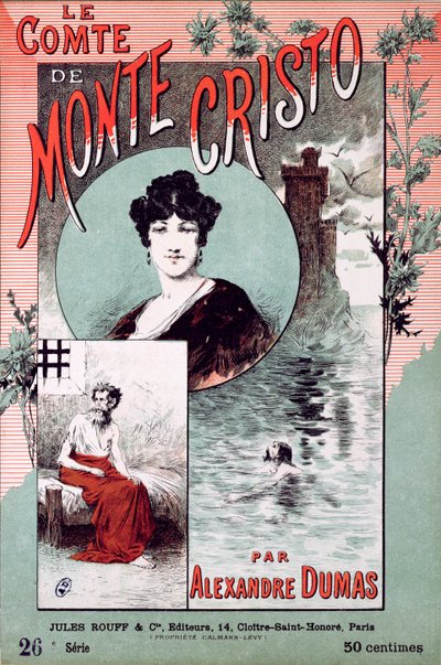Alexandre Dumas Pere的The Count of Monte Cristo的封面（1802-70） 作者 法语学校