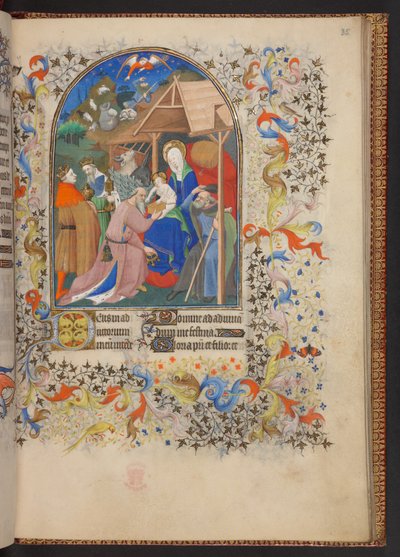 时间之书，地址：MS 32454 f.35r，法国 作者 法语学校