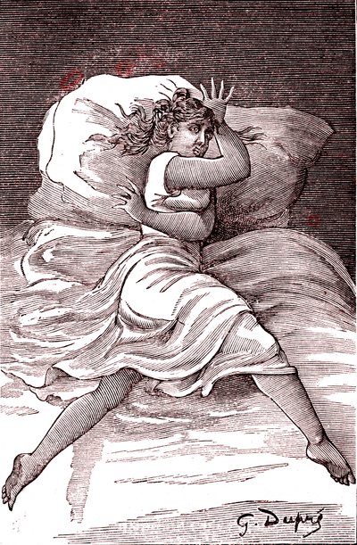 濒临歇斯底里，1887 年（雕刻） 作者 法语学校