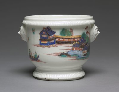 瓶式冷却器，由法国圣克劳德瓷器厂制造，约1725-1735年 作者 法语学校
