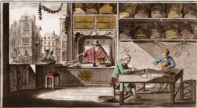 Bouchonnier, manufacture of cork stoppers - “” La Grande Encyclopedie, ou Dictionnaire Raisonne des Sciences, des Arts et des Metiers” (Encyclopedia or Dictionary of the Sciences, Arts and Professions) by Denis Diderot (1713-1784) and Jean d